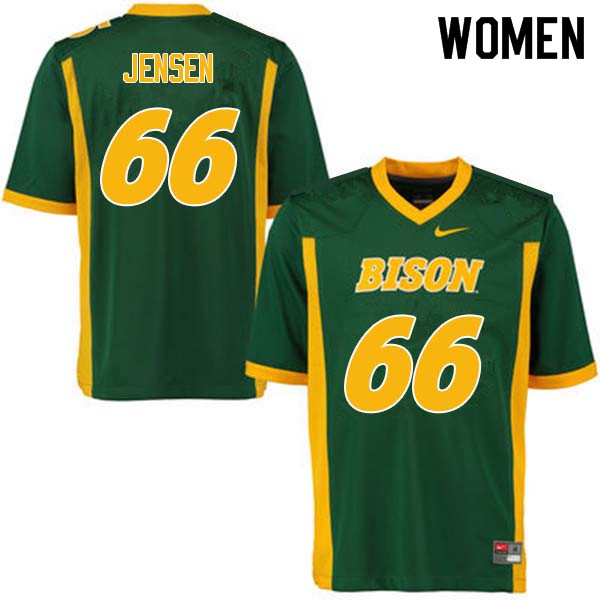 Women #66 Nash Jensen North Dakota State Bison College Football Jerseys Sale-Green